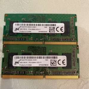 micron 1RX16 PC4 21300 DDR4 2666V 4GBX2枚セット（8GB)②