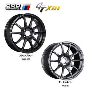 送料無料 SSR GTX01 5.5J-16 +45 4H-100 (16インチ) 4H100 5.5J+45【2本セット 新品】