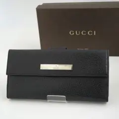 ✨新品未使用✨　GUCCI 長財布　GGライン　GG柄　プレート　折り財布