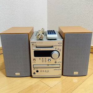 ONKYO オンキョー FR-N3X CD/MD AM/FMチューナー コンポ D-N3X リモコン コード2本 中古 動作確認済み 現状渡し