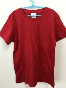 【キッズ】無地Tシャツ/アウトレット/130/レッド