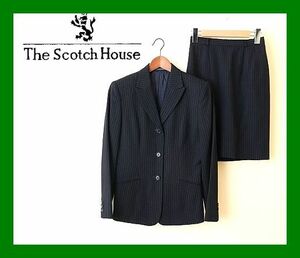 1999円THE SCOTCH HOUSE ストライプ セットアップ ネイビ 9AR