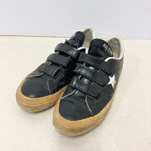 ●CONVERSE コンバース 靴 シューズ スニーカー レザー ベルクロ マジックテープ ワンスター 日本製 ブラック 26.5cm 8 1/2 メンズ 0.9kg●