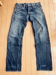 桃太郎JEANS 出陣LABEL 15.7oz TIGHT STRAIGHT W32 ダメージ強 定価¥29,700 正規品