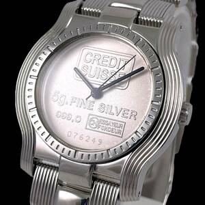 24E065【極美品】ドリスブラザー　DORIS BLASER　CREDITSUISSE　5ｇ　メンズ　ボーイズ腕時計　FINESILVER　シルバー　999.0　SS　1円～　