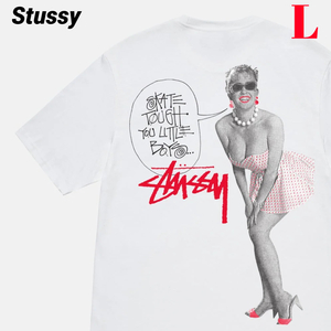 L 新品【STUSSY SKATE TOUGH TEE WHITE ステューシー Tシャツ ホワイト Stussy Tシャツ】