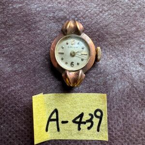 A-439 腕時計 文字盤 ゴールド 中古品 保管品 動作未確認 アンティーク ヴィンテージ DRIVA 18K K18 18金 印字あり 時計