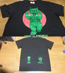 未使用 パンクドランカーズ pun kdrun kers コラボ フィギュア Tシャツ L 黒 悪魔 Mutant Vinyl Hardcore 人形 トイ toy 鬼 怪獣 お化け