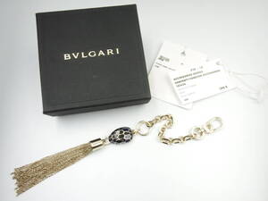 ◇BVLGARI/ブルガリ/セルペンティ/チャーム/タッセル/チェーン/ブルー系/ヘビ/メタル/キーホルダー/箱付き/USED品