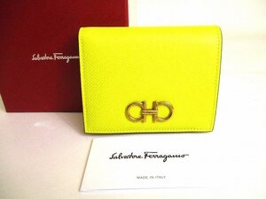 【展示保管品】 サルバトーレ フェラガモ Salvatore Ferragamo ガンチーニ レザー 2つ折り 財布 コンパクト財布 コンパクトウォレット