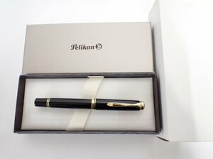 良品 Pelikan Souveran M800 ペリカン スーベレーン 万年筆 ブラック ゴールドトリム (18C-750 B 太字) ∬ 6E68A-21