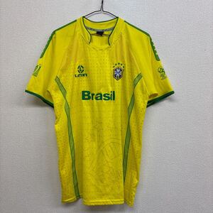 Q171 サッカーブラジル代表ユニフォームレプリカ　背番号なし　応援グッズ　南アフリカW杯　2010 メンズL相当