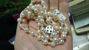 真珠、７５cm.46.4g8mm-5mm