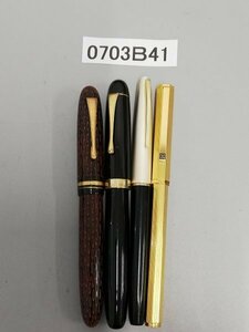 0703B41　文房具　万年筆　おまとめ4本 ジバンシイ 14K　WARRANTED ワランテッド 14K　など