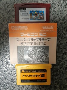 送料無料 即買 GBA ファミコンミニ スーパーマリオブラザーズ(説明書付)&スーパーマリオブラザーズ2 メンテ済