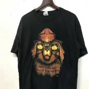 BY1/6 US古着 ANVIL製 スモーキーベア SMOKEY BEAR Tシャツ ビンテージ USA 古着 アンビル キャラクター メンズ L ヴィンテージ★○