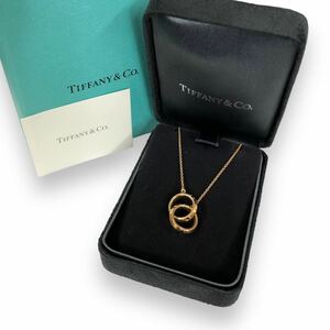 【230992】超美品 Tiffany & Co. ティファニー アトラス X クローズド インターロッキング ネックレス K18YG / 5.6g