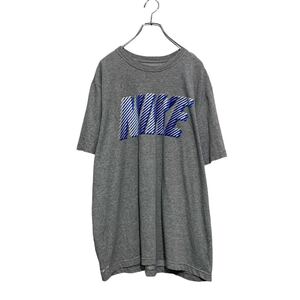 NIKE 半袖 ロゴTシャツ 2XL グレー ブルー ナイキ ビッグサイズ クルーネック ドライフィット ビッグロゴ 古着卸 アメリカ仕入 a604-7485