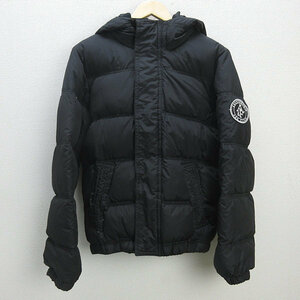 Q■アバクロンビー&フィッチ/Abercrombie&Fitch フーディーダウンジャケット■黒【メンズM】MENS/10【中古】