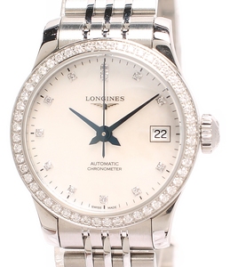 ロンジン 腕時計 デイト レコード L2.320.0.87.6 自動巻き シェル レディース LONGINES