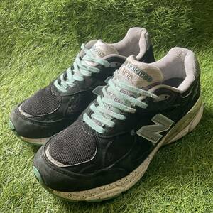 美品 New Balance ニューバランス 990 スニーカー 27cm スニーカー 人気モデル USA製 シューズ 黒 緑 MADE IN USA ローカット