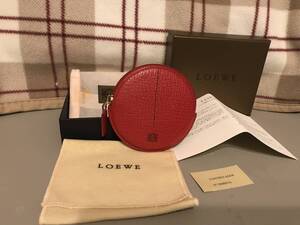 箱保存袋等付き美品LOEWE レザー コインケース 赤財布本物￥500から