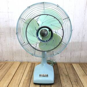 ＊【動作OK】National 30GA 扇風機 30cm 3枚羽根 水色 ELECTRIC FAN 昭和レトロ 当時物 アンティーク ナショナル