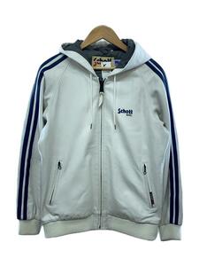 Schott◆アームライン/TRACK HOODY JACKET/L/羊革/WHT/3141019