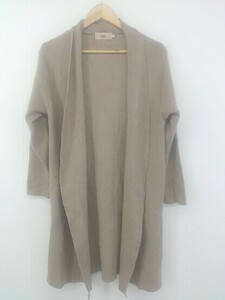 ◇ AZUL BY MOUSSY アズールバイマウジー ボタンレス ロング丈 長袖 ニット カーディガン サイズM ベージュ レディース E