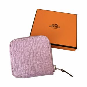 HERMES エルメス アザップ コインケース ヴォーエプソン ピンク U刻印