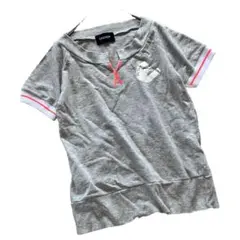EASTBOY 半袖 Tシャツ カットソー ワンポイントロゴ グレー Mサイズ