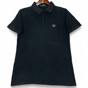 FRED PERRY フレッドペリー ポロシャツ 半袖 ロゴ刺繍 ブラック 黒 38サイズ