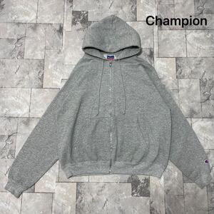 Champion チャンピオン sweat hoodie スウェットパーカー フード ジップアップ 無地 90s 00s y2k IDEAL ヴィンテージ グレー 玉FL3884