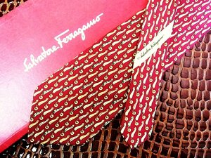 ♪今週の特売980円～♪1216♪良品【Ferragamo】フェラガモ【タツノオトシゴ 柄】ネクタイ♪