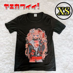 【病みかわいい】半袖 Tシャツ XS 地雷系 原宿系 ファッション アニメ 黒C