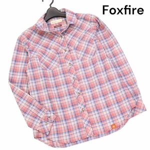 Foxfire フォックスファイヤー 通年 スコーロン♪ 防虫 長袖 チェック シャツ Sz.S～M位　レディース アウトドア　K4T01058_6#C