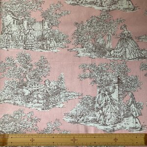 日本製　トワル・ド・ジュイ　LANDSCAPE/PINK　薄手生地　縦５０cm幅１１０cm【株式会社コフレ】