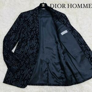 超激レア/18aw/極美品/ディオールオム◎Dior Homme トライバル柄 テーラードジャケット ブラック 黒 52 XL