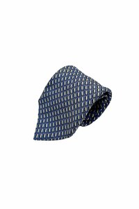 Made in SPAIN CELINE tie セリーヌ ネクタイ 総柄 ブルー シルク ヴィンテージ 単品 ネ