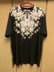 正規 15AW Givenchy ジバンシィRiccardo Tisci リカルド ティッシ かすみ草 クルーネック Tシャツ カットソー 黒 XS 15J 7383 696