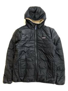 【美品】patagonia 68095 リバーシブル レディ フレディ フーディ キッズ XXL NENA ネイビー 紺 ボア ジャケット ブルゾン パタゴニア