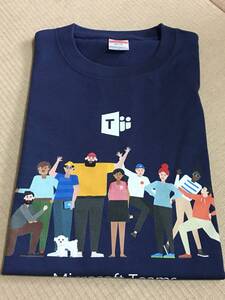 再値下げ　新品　非売品　限定　ノベルティ　マイクロソフト　Ｔシャツ　Ｌサイズ　ネイビー