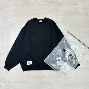 23aw 2023 新品 WTAPS ダブルタップス Champion チャンピオン Academy Crew Neck アカデミー クルーネック スウェット BLACK サイズ M