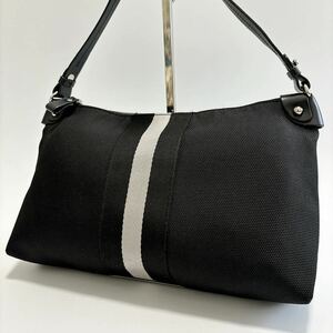 極美品 BALLY バリー ショルダーバッグ ワンショルダー 斜め掛け トレインスポッティング トレスポ ブラック 黒 ナイロン レザー 1円