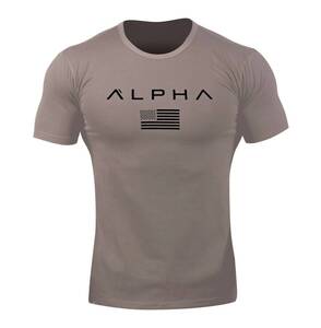 【メーカー正規品保証/送料無料】 ALPHA CLOTHING CO. アルファ フラッグ ATHLETI-FIT Tシャツ USサイズ:S カーキ