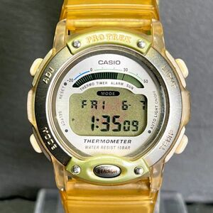 美品 CASIO カシオ PRO TREK プロトレック PRL-10IL ユニセックス 腕時計 デジタル クオーツ ラウンド カレンダー 樹脂 新品電池交換済み