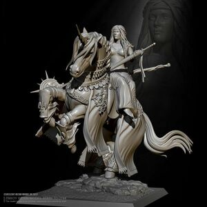 【新品】85mm 1/32 ユニコーンに跨る女性戦士 ギリシャ神話 未塗装 レジン製 組み立て キット フィギュア プラモデル 人形 H172