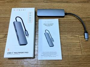 Apple限定 Satechi USB-C Multiport PRO Adapter 4K HDMI SD/MICRO SDカードリーダー USB-C PD USB-A MacBook Pro Air iPad Pro M1 M2 M M3