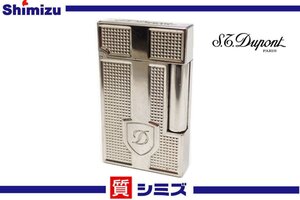 1円【S.T.Dupont】着火確認済 デュポン ライン2 16621 ブラゾン パラディウム シルバーカラー ガスライター 喫煙具 アクセサリー◆質屋