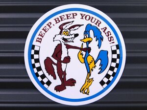 送料\84【BEEP YOUR ASS・ロードランナー】※《レーシングステッカー》　(品番：ms083)　アメリカン雑貨　ガレージ